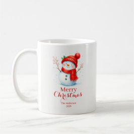 Personalized Merry Christmas Snowman Custom Year  Kaffeetasse