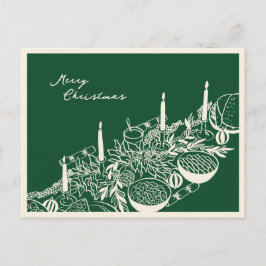 Personalized Merry Christmas Table Minimal Design Feiertagspostkarte