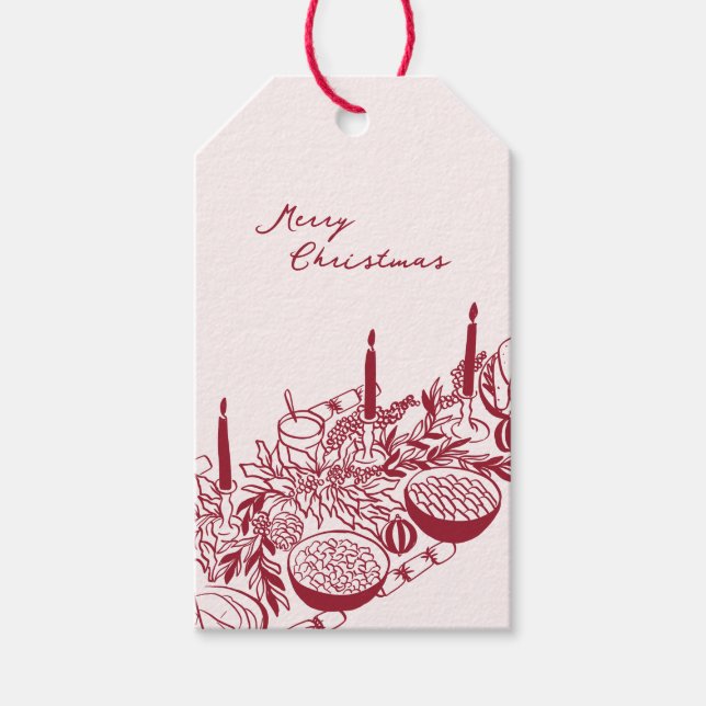 Personalized Merry Christmas Table Minimal Design Geschenkanhänger (Vorderseite)