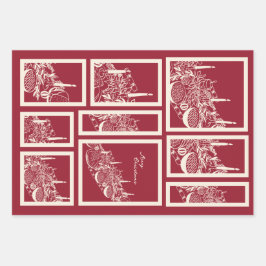 Personalized Merry Christmas Table Minimal Design Geschenkpapier Set