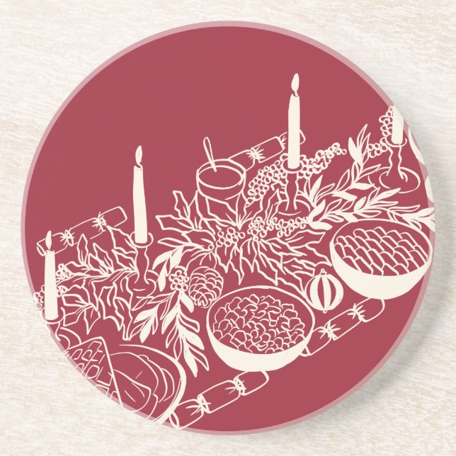 Personalized Merry Christmas Table Minimal Design Getränkeuntersetzer (Vorne)