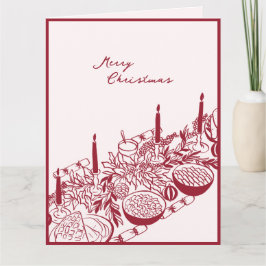 Personalized Merry Christmas Table Minimal Design Karte