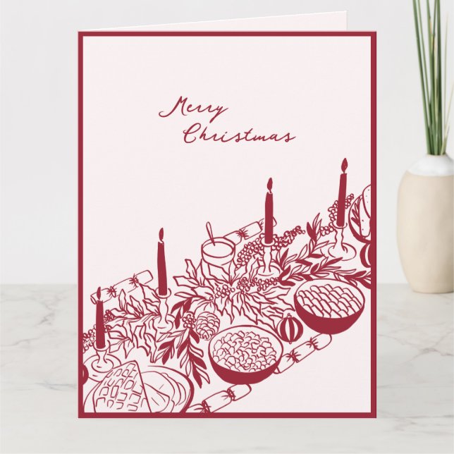 Personalized Merry Christmas Table Minimal Design Karte (Vorderseite)