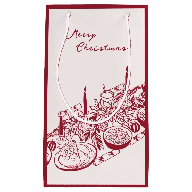 Personalized Merry Christmas Table Minimal Design Kleine Geschenktüte (Vorderseite)