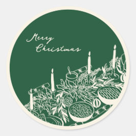 Personalized Merry Christmas Table Minimal Design Runder Aufkleber