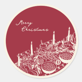Personalized Merry Christmas Table Minimal Design Runder Aufkleber