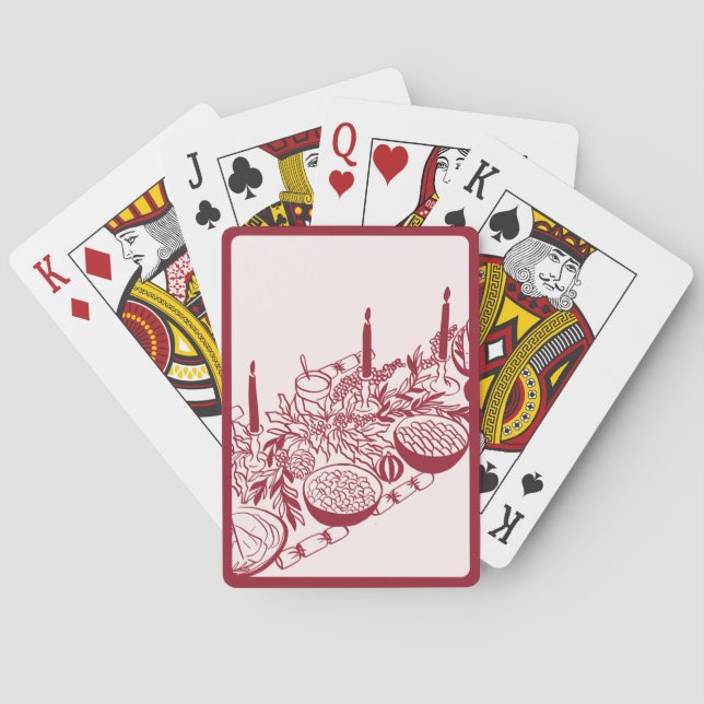 Personalized Merry Christmas Table Minimal Design  Spielkarten (Rückseite)