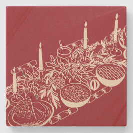 Personalized Merry Christmas Table Minimal Design Steinuntersetzer