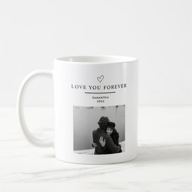 "Personalized Merry Christmas with Photo & Name Kaffeetasse (Links)