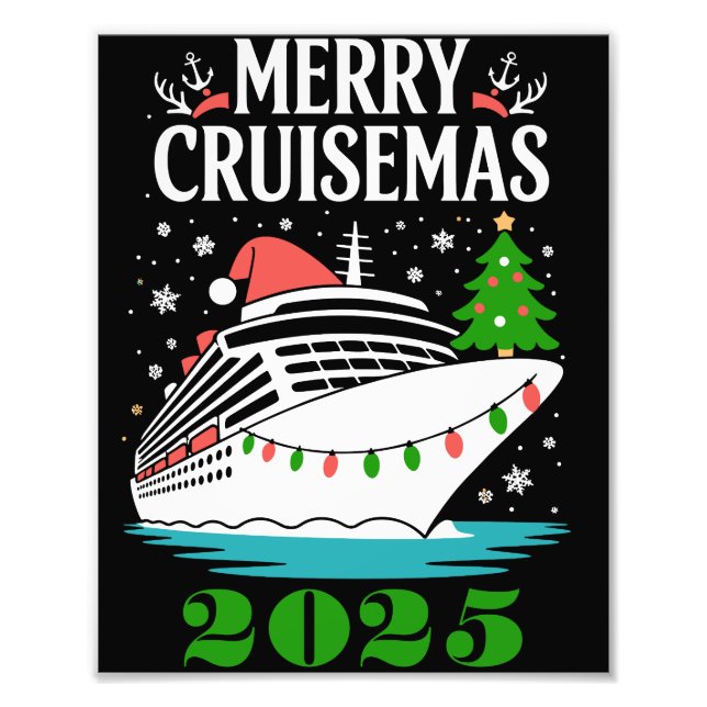 Personalized Merry Cruisemas Cruise Ship Family  Fotodruck (Vorne)