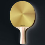 Personalized metallic gold texture monogram tischtennis schläger<br><div class="desc">Personalized,  shiny metallic gold texture with a reflective light and customizable monogram.</div>