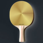 Personalized metallic gold texture monogram tischtennis schläger<br><div class="desc">Personalized,  shiny metallic gold texture with a reflective light and customizable monogram.</div>
