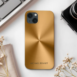 Personalized Metallic Radial Gold Texture Case-Mate iPhone Hülle