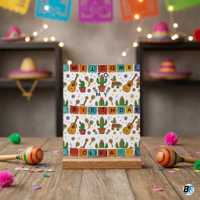 Personalized Mexican Fiesta Birthday Acrylschild (Von Creator hochgeladen)