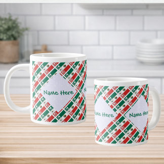 Personalized Mexico Flag Tiled Jumbo-Tasse