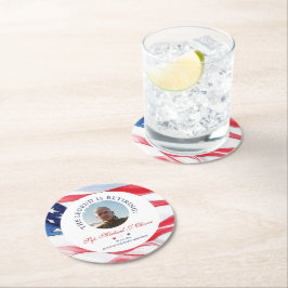 Personalized Military Retirement Soldier Photo Runder Pappuntersetzer