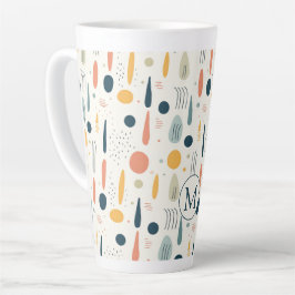 Personalized Minimal Abstract Boho Pastel Colors Milchtasse