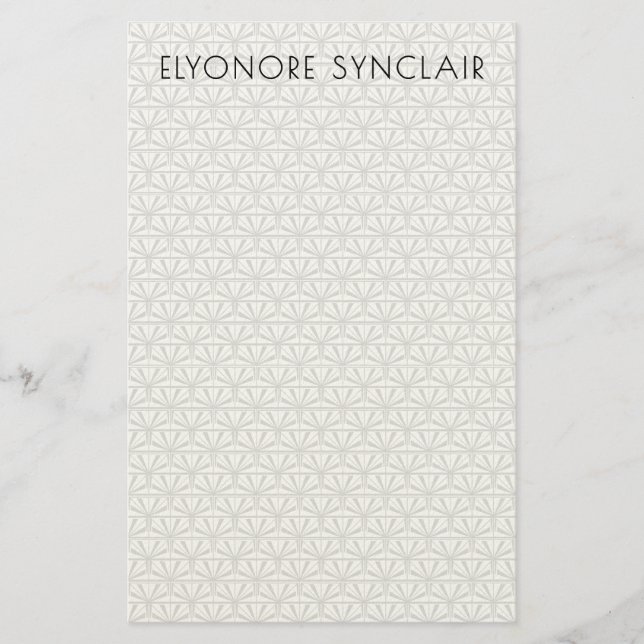 Personalized Minimal Elegant Geometric Art Deco Briefpapier (Vorderseite)