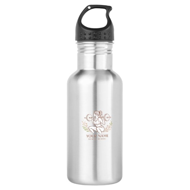Personalized Minimal Line Art Water Bottle Edelstahlflasche (Vorderseite)