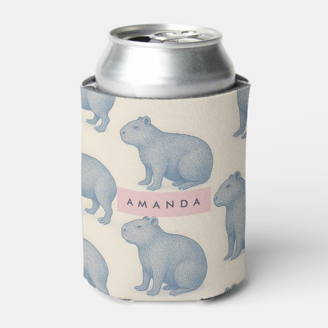 Personalized Minimalist Cute Capybara Pattern Dosenkühler (Kanne Vorderseite)