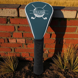 Personalized Minimalist Golfer Name Navy Golf Headcover