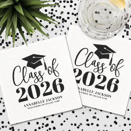 Personalized Minimalist Graduation Serviette