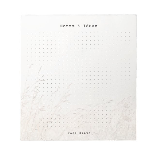 Personalized Minimalist meadow aesthetic dot Grid Notizblock (Vorderseite)