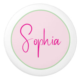 Personalized Minimalist Name Pink Keramikknauf