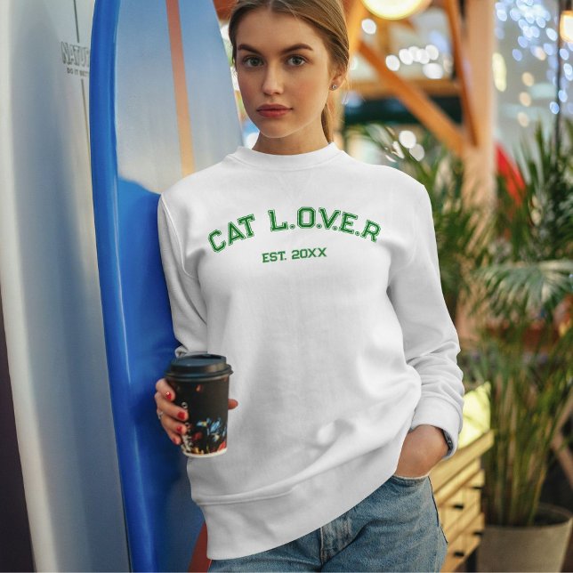 Personalized Minimalist Stylish Cute Pet Cat Lover Sweatshirt (Von Creator hochgeladen)