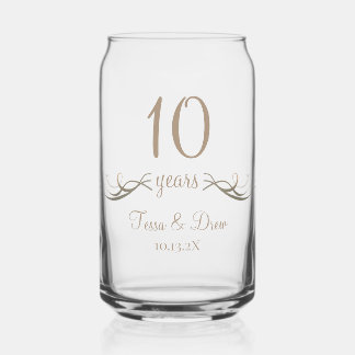 Personalized Modern 10th Anniversary Keepsake Gift Dosenglas