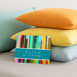 Personalized Modern Abstract Art Birthday Postcard Postkarte