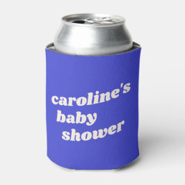 Personalized Modern Bright Blue Retro Baby Shower  Dosenkühler