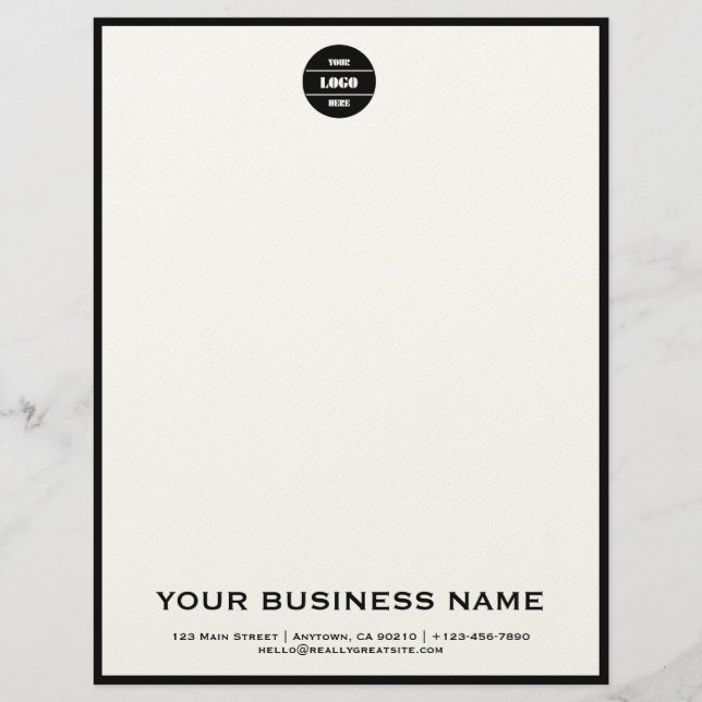 Personalized Modern Business Logo Letterhead  Briefbogen (Vorderseite)