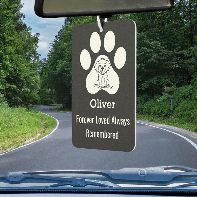 Personalized Modern Cute Dog Paw Forever Loved Pet Autolufterfrischer (Von Creator hochgeladen)
