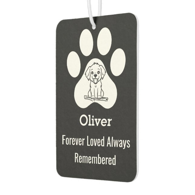 Personalized Modern Cute Dog Paw Forever Loved Pet Autolufterfrischer (Links)