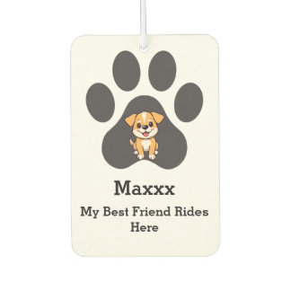 Personalized Modern Elegant Funny Pet Paw Dog Name Autolufterfrischer