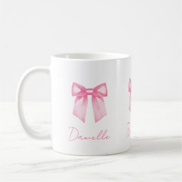 Personalized Modern Elegant Pink Bow Name Mug
