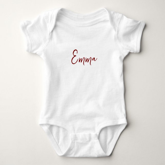 Personalized Modern First Name Baby Bodysuit Baby Strampler (Vorderseite)