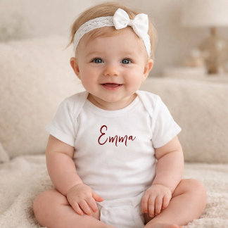 Personalized Modern First Name Baby Bodysuit Strampler