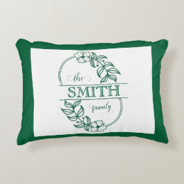  Personalized Modern Floral Family Name Monogram Dekokissen
