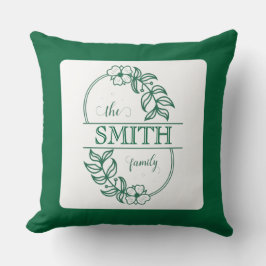  Personalized Modern Floral Family Name Monogram Kissen