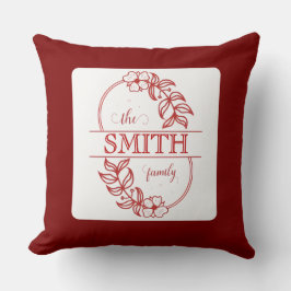  Personalized Modern Floral Family Name Monogram Kissen