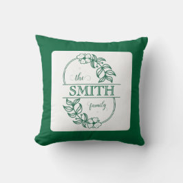  Personalized Modern Floral Family Name Monogram Kissen