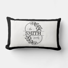  Personalized Modern Floral Family Name Monogram Lendenkissen