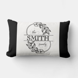  Personalized Modern Floral Family Name Monogram Lendenkissen