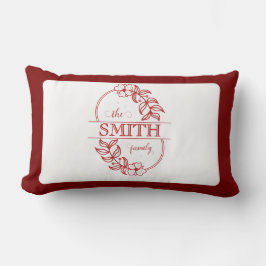  Personalized Modern Floral Family Name Monogram Lendenkissen