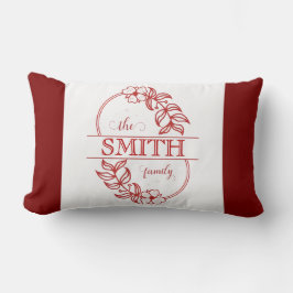  Personalized Modern Floral Family Name Monogram Lendenkissen