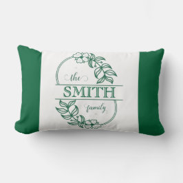  Personalized Modern Floral Family Name Monogram Lendenkissen
