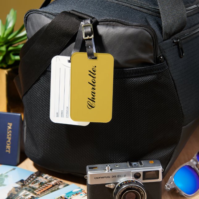 Personalized Modern Luggage Tag with Name Option Gepäckanhänger (Vorderseite & Rückseite)