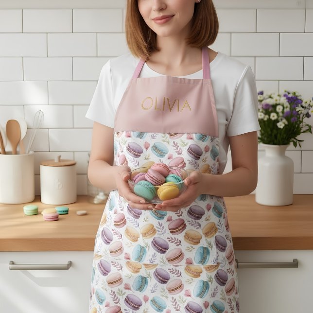Personalized Modern Macaroon Desserts Schürze (Von Creator hochgeladen)